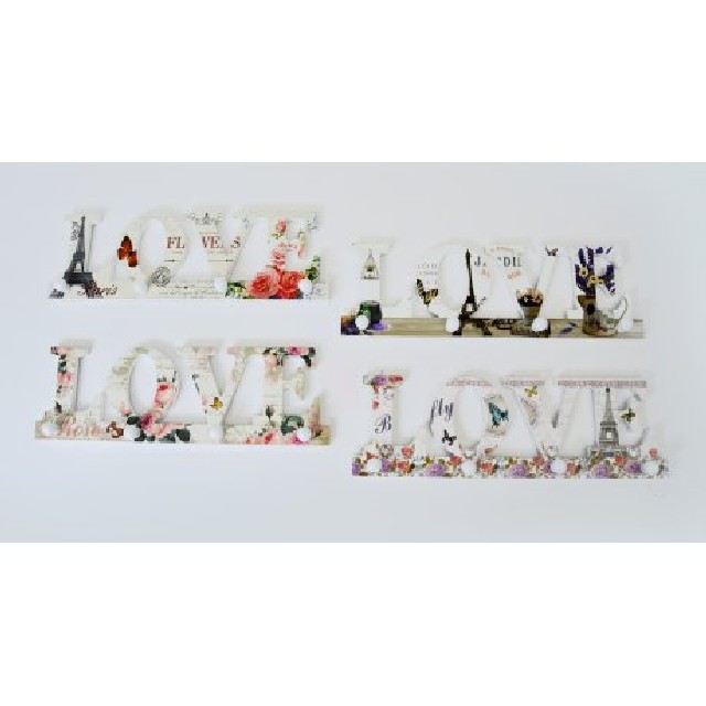 13X40CM PERCHERO MADERA LOVE TETERA SURT