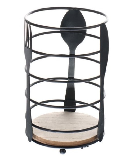 PORTA CUBIERTOS NGRO C/MADERA