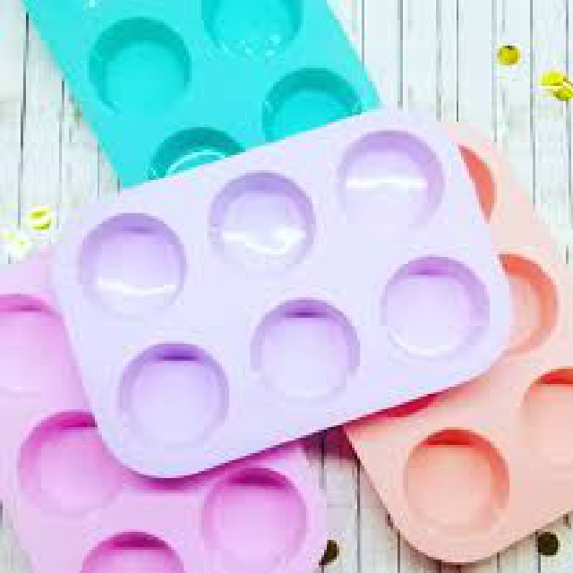 MOLDE SILICONA X 6 UNIDADES GRIS/ROSA