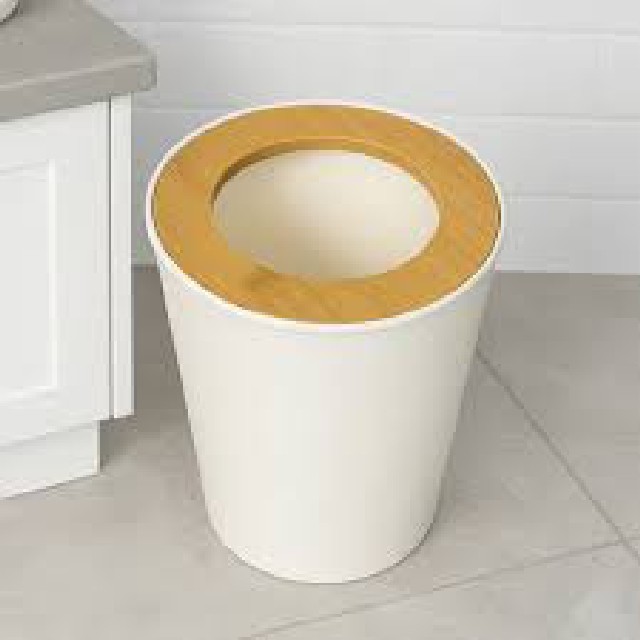 CESTO PAPELERO TAPA DE BAMBU IP0536