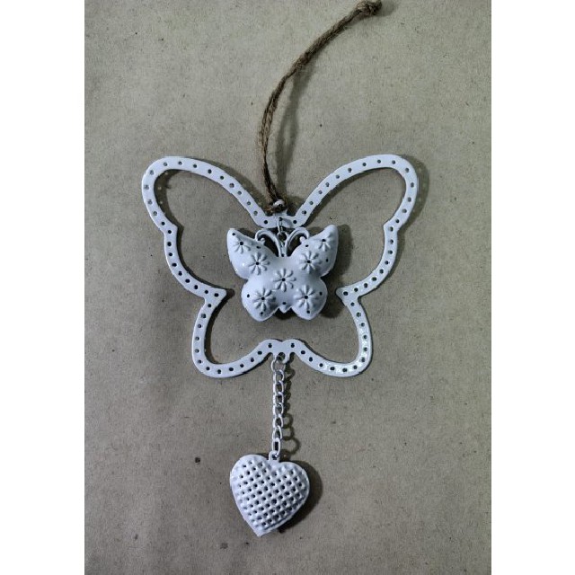 COLGANTE MARIPOSA Y CORAZON