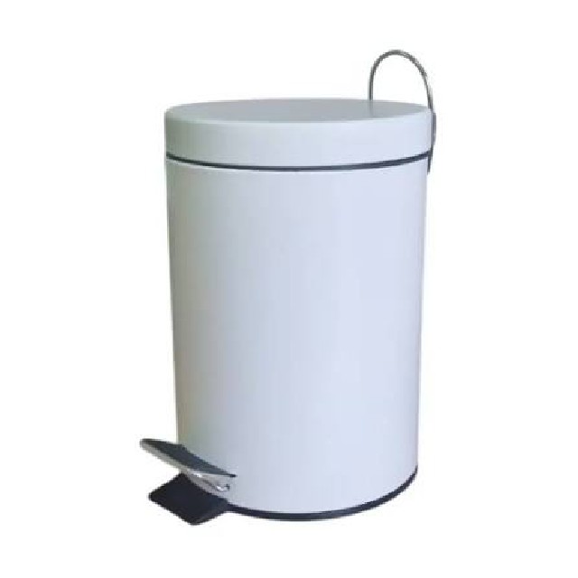 5L CESTO PEDAL BLANCO/ NEGRO